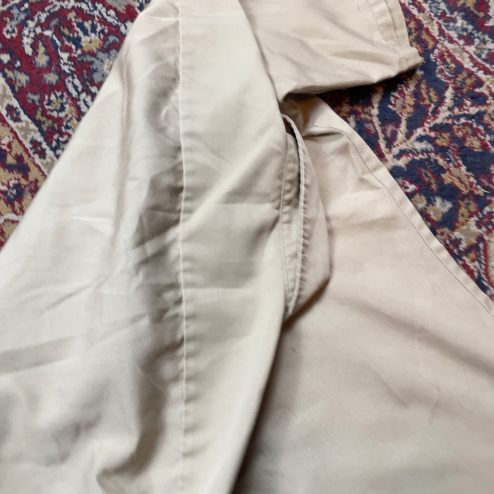 VTG 70s Mens Short Sleeve Khaki Tan Work Shirt Distressed Utility Button Down - Picture 4 of 8